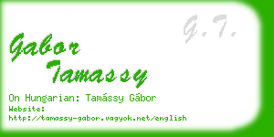 gabor tamassy business card
