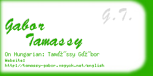 gabor tamassy business card